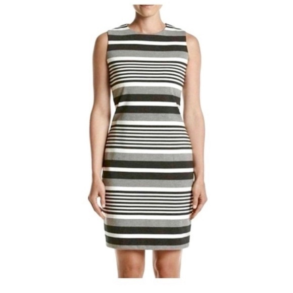Calvin Klein | Stripped Bodycon Career Dress Size 10 - Picture 1 of 9